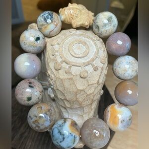 Ocean Agate 14mm with Alashan Koi Fish